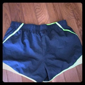 Like green and grey running shorts